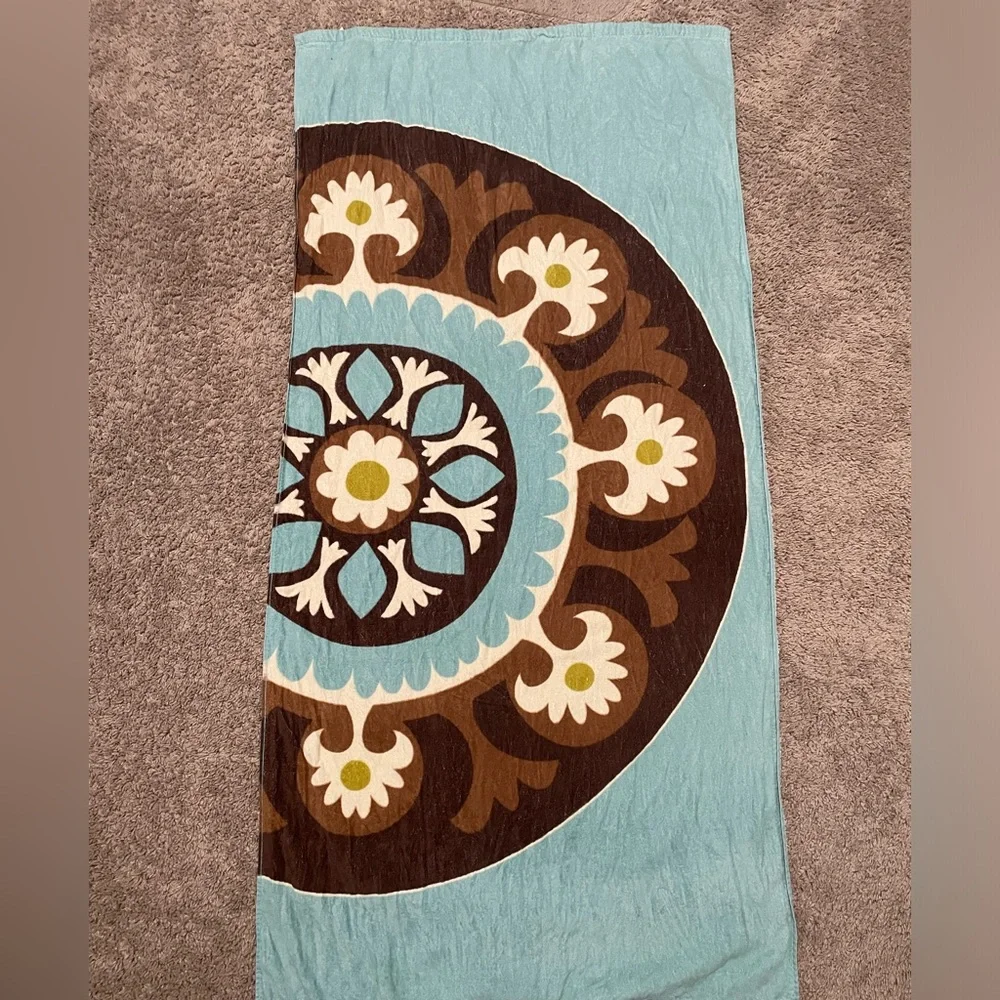 Turquoise and Brown Beach Towel